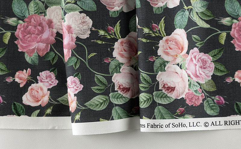 Fairy Cotton / ピンクのバラ グレー/デジタル