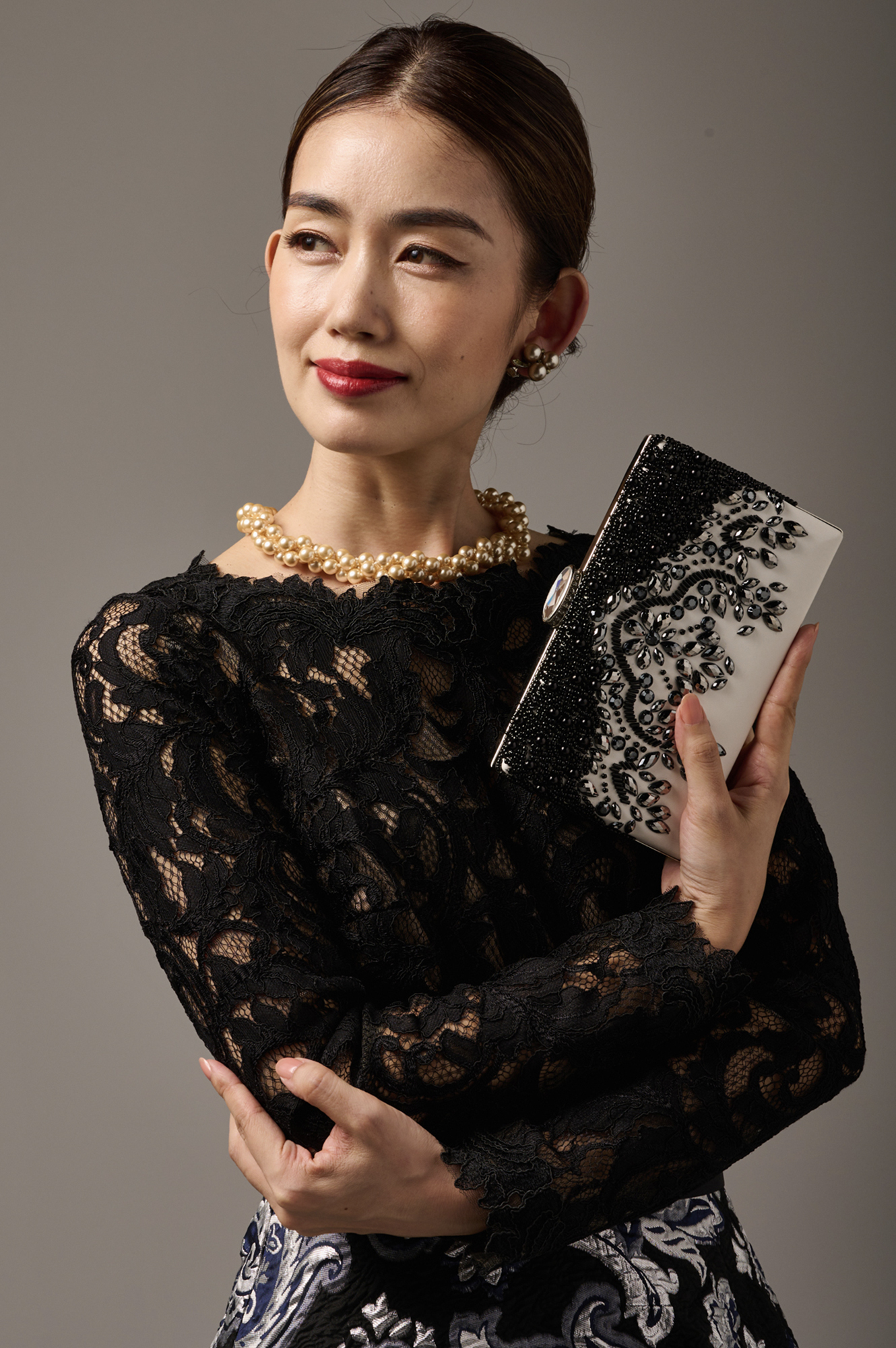 美品 大きいサイズ12】タダシショージ 総レース ピンタック ロング