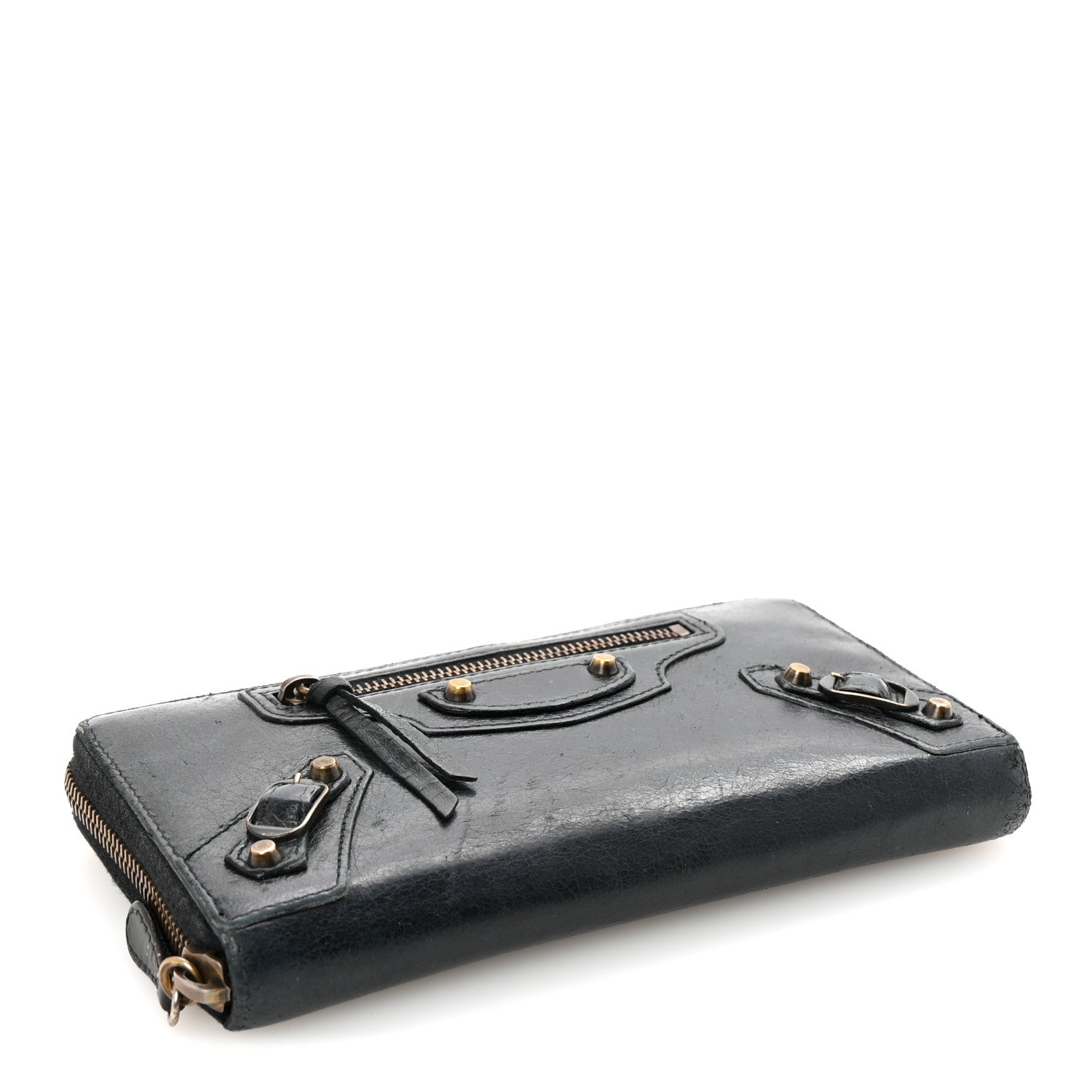 Balenciaga Agneau Classic Hardware Continental Zip Around Wallet