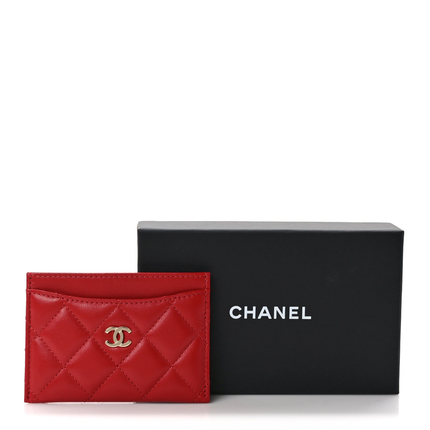 Chanel Lambskin Quilted Card Holder Red 1543153 – FASHIONPHILE