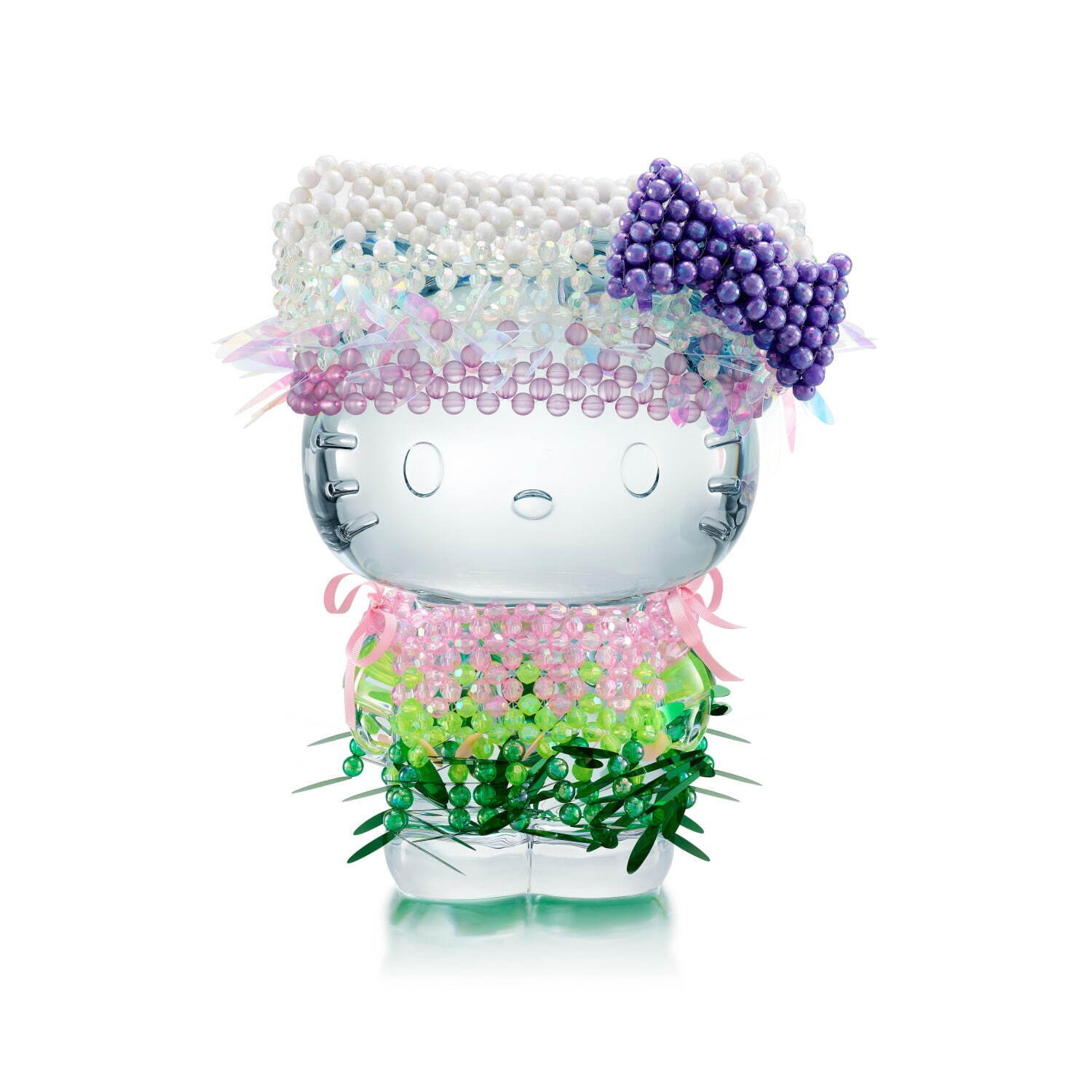 バカラ×ハローキティのクリスタルオーナメント、大地や水を表現した