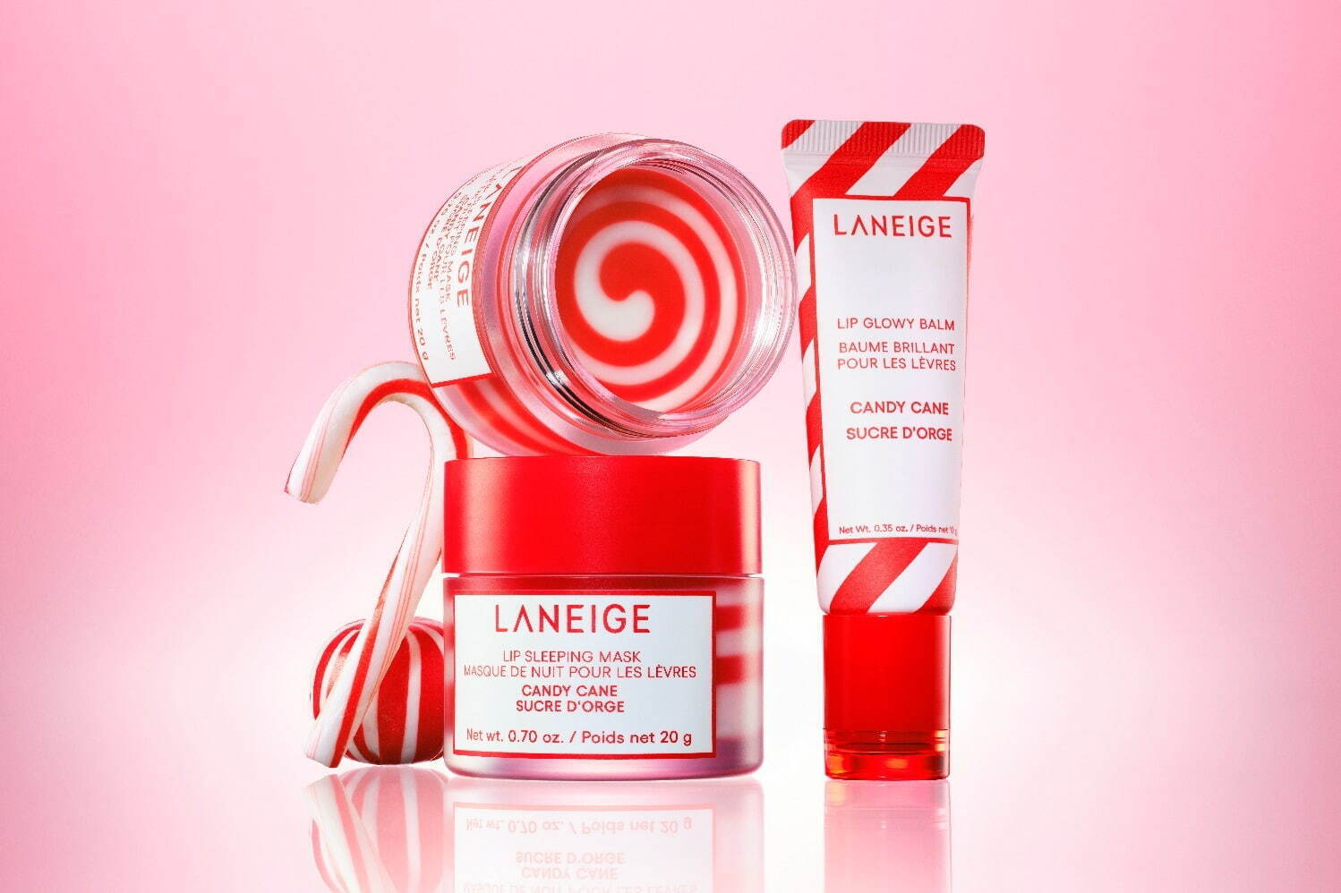 ラネージュ24年クリスマスコスメ、“キャンディ着想”レッド×ホワイト