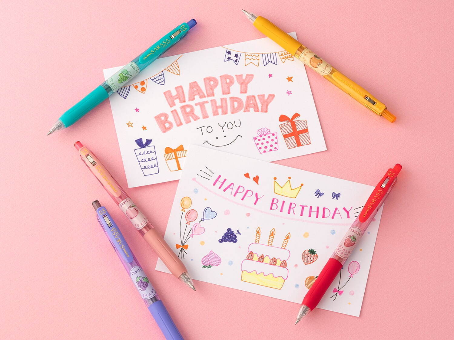 人気ボールペン「サラサクリップ」“フルーツの香りつき”カラー