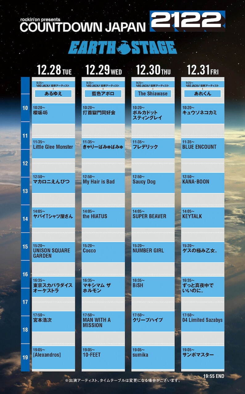 年末ロックフェス「カウントダウン・ジャパン 21/22」幕張メッセで