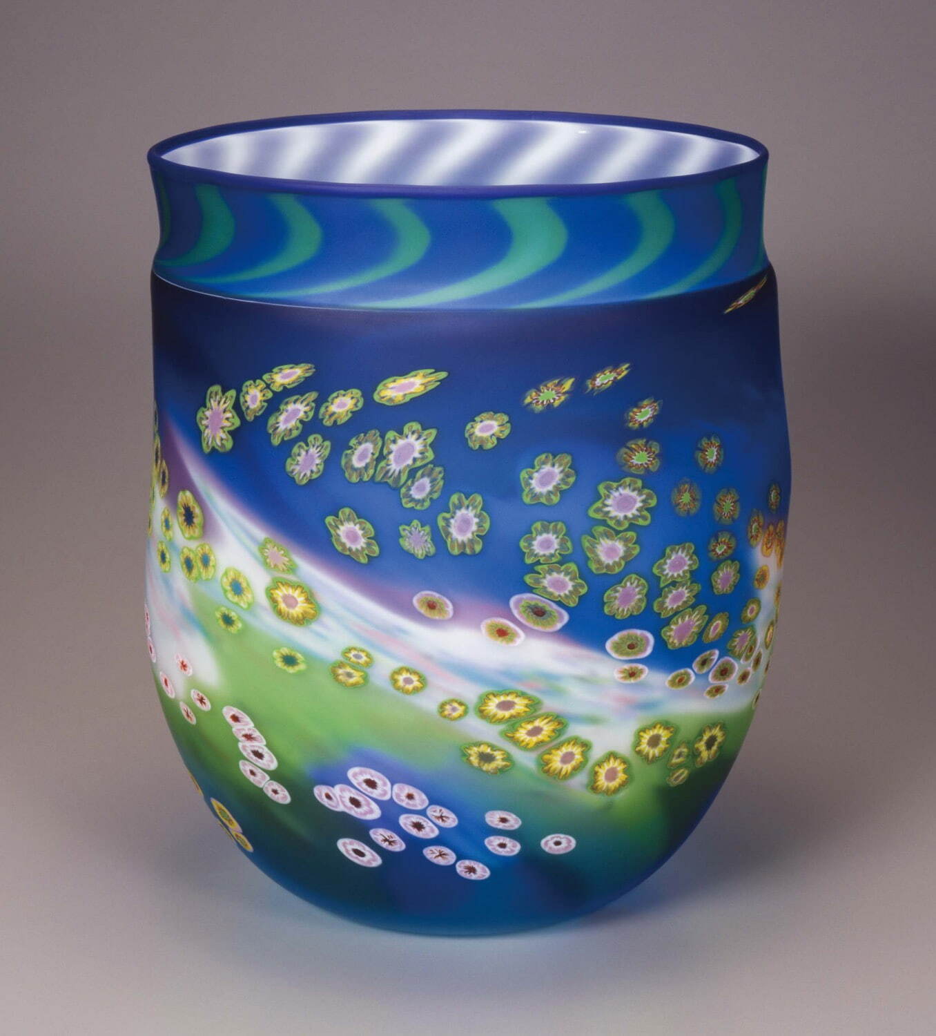 石井康治 手吹き Pulled Stripes Glass 金蒔徳利 箱付 美品 石井康治