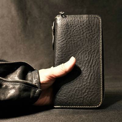 backlash イタリアンダブルショルダー革 ラウンドファスナー財布