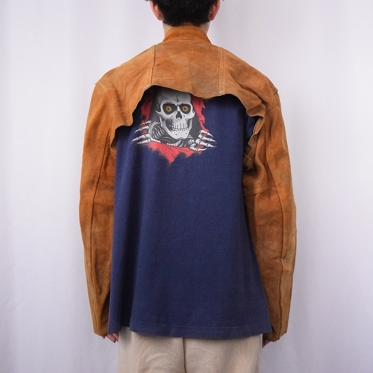 ブラウン 茶色 スエードレザー 茶色 革ジャン 溶接工 ワークジャケット