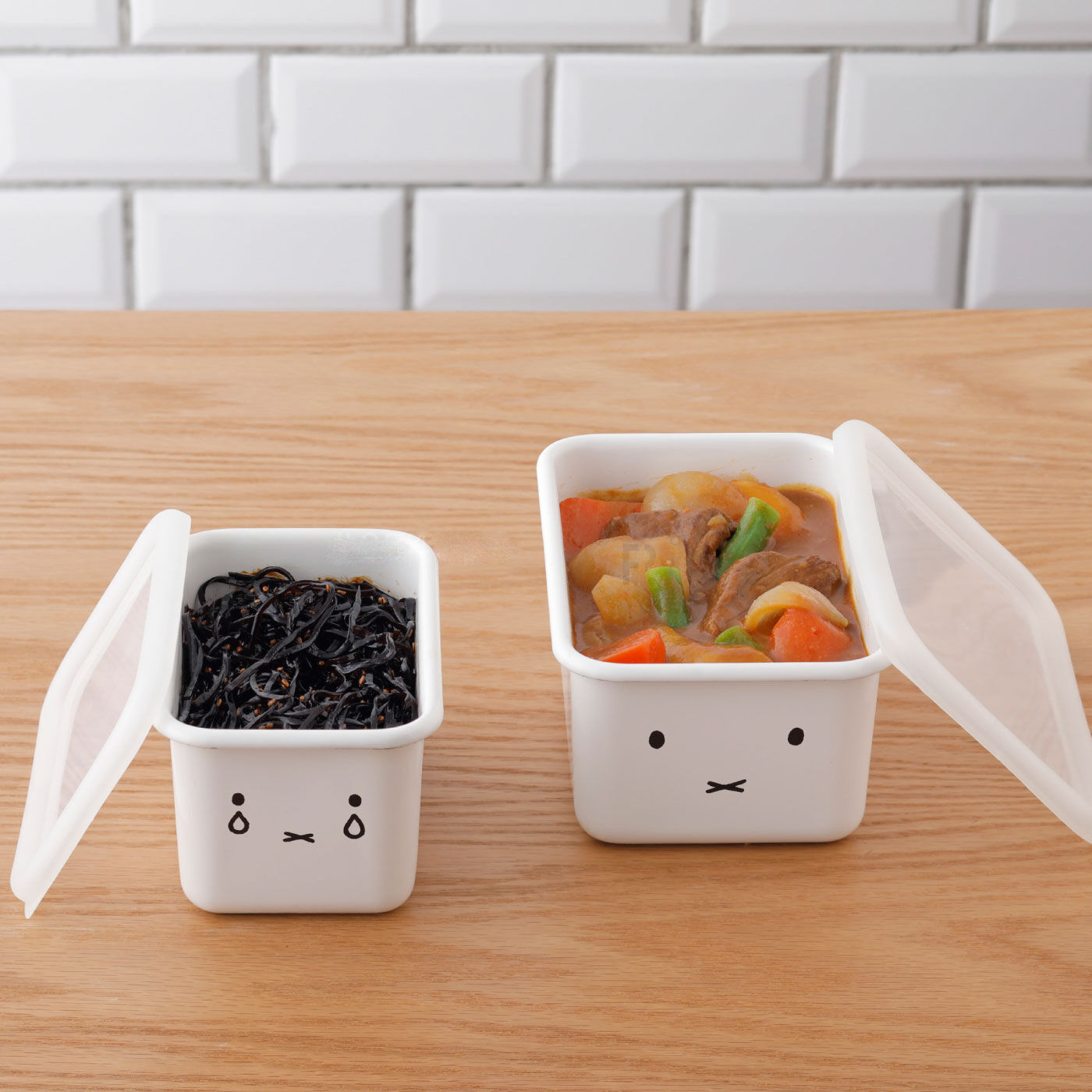 ミッフィーフェイス ホーロー深型角容器2点セット｜FELISSIMO