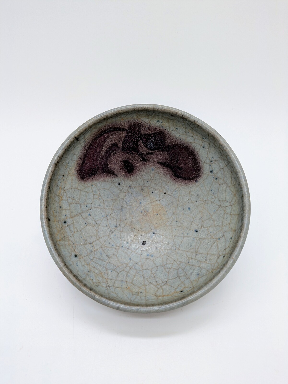 北宋時代 鈞窯 天青紫紅釉葵口盆 花入れ 鉢植え 窯変