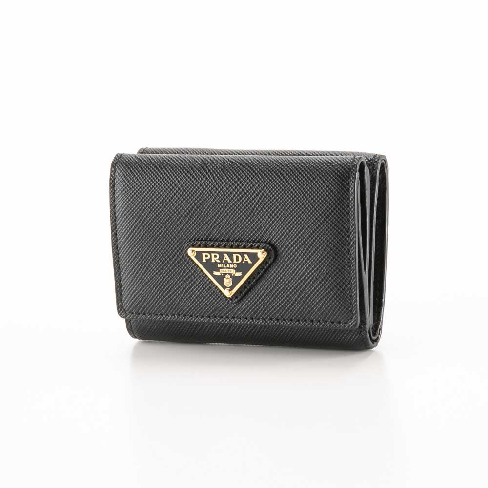プラダ PRADA SAFFIANO TRIANGOLO TINY 三つ折り財布 1MH042 QHH