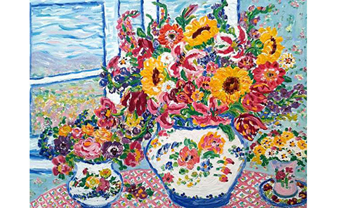 サンフラワーインスピレーション』レスリー・セイヤー | 絵画・アート