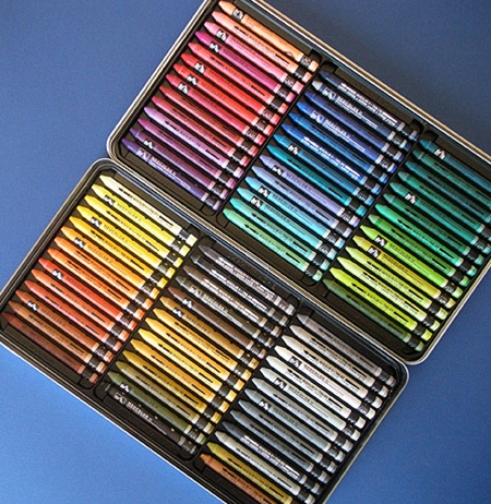 Caran D'Ache Neocolor II Watersoluble Crayon Set of 84 In a Metal Tin