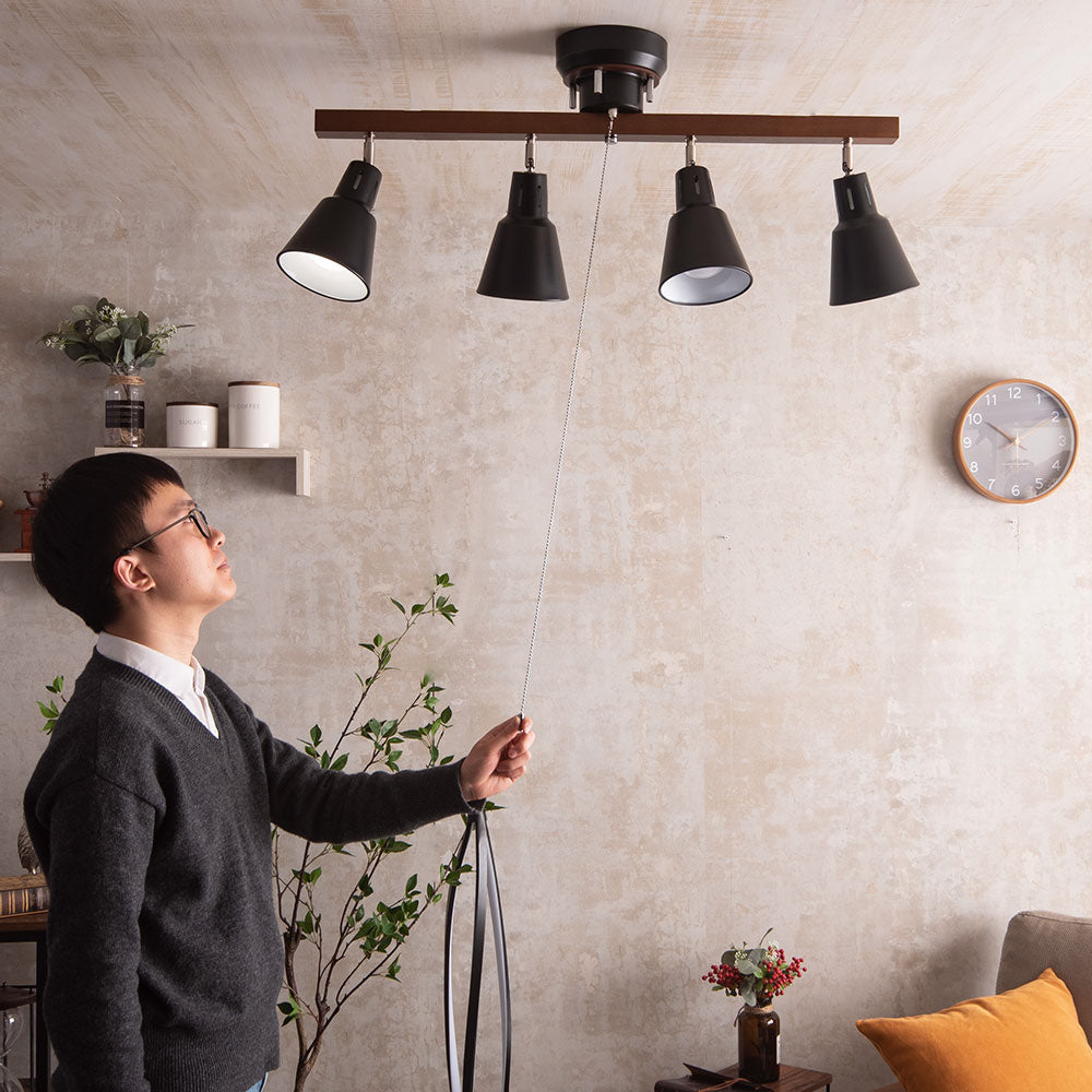 あす着] 明るさ6～12畳 シーリングライト 4灯 調光 LED リモコン付き