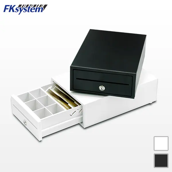 鍵付き黒レジ引き出し レジ キャッシャー本体、プリンター2台付 イルカ