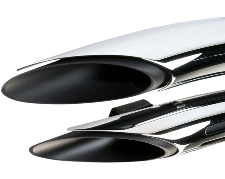 Bassani Xhaust Radial Sweeper Slotted Exhaust - Chrome/Black