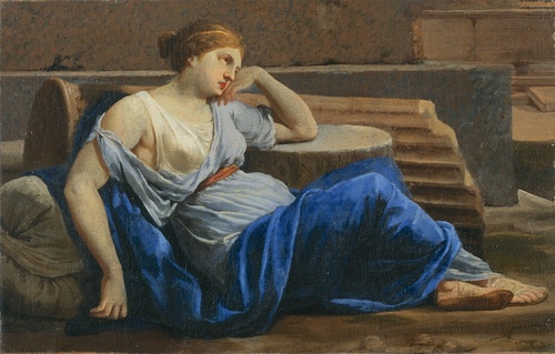 廃墟の中でもたれかかっている女性像 | ウスタッシュ・ル・シュウール