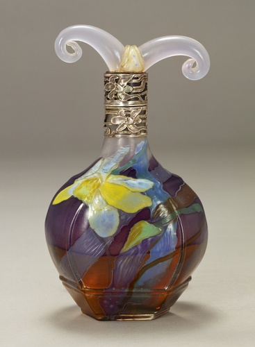 ◇美術館級◇エミール・ガレ/図鑑掲載作品/被せガラス花瓶/ウラン