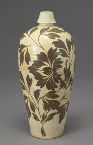 重要美術品］白地鉄絵牡丹文梅瓶 | 磁州窯 | 収蔵品詳細 | 作品を知る