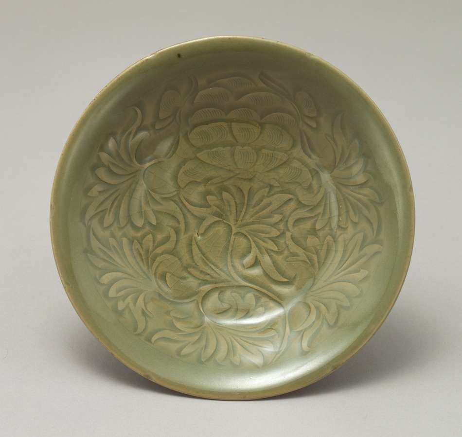 中国美術 銀覆輪 刻草花紋 白磁碗 文化財指定書付(K-A830) 中国美術 銀