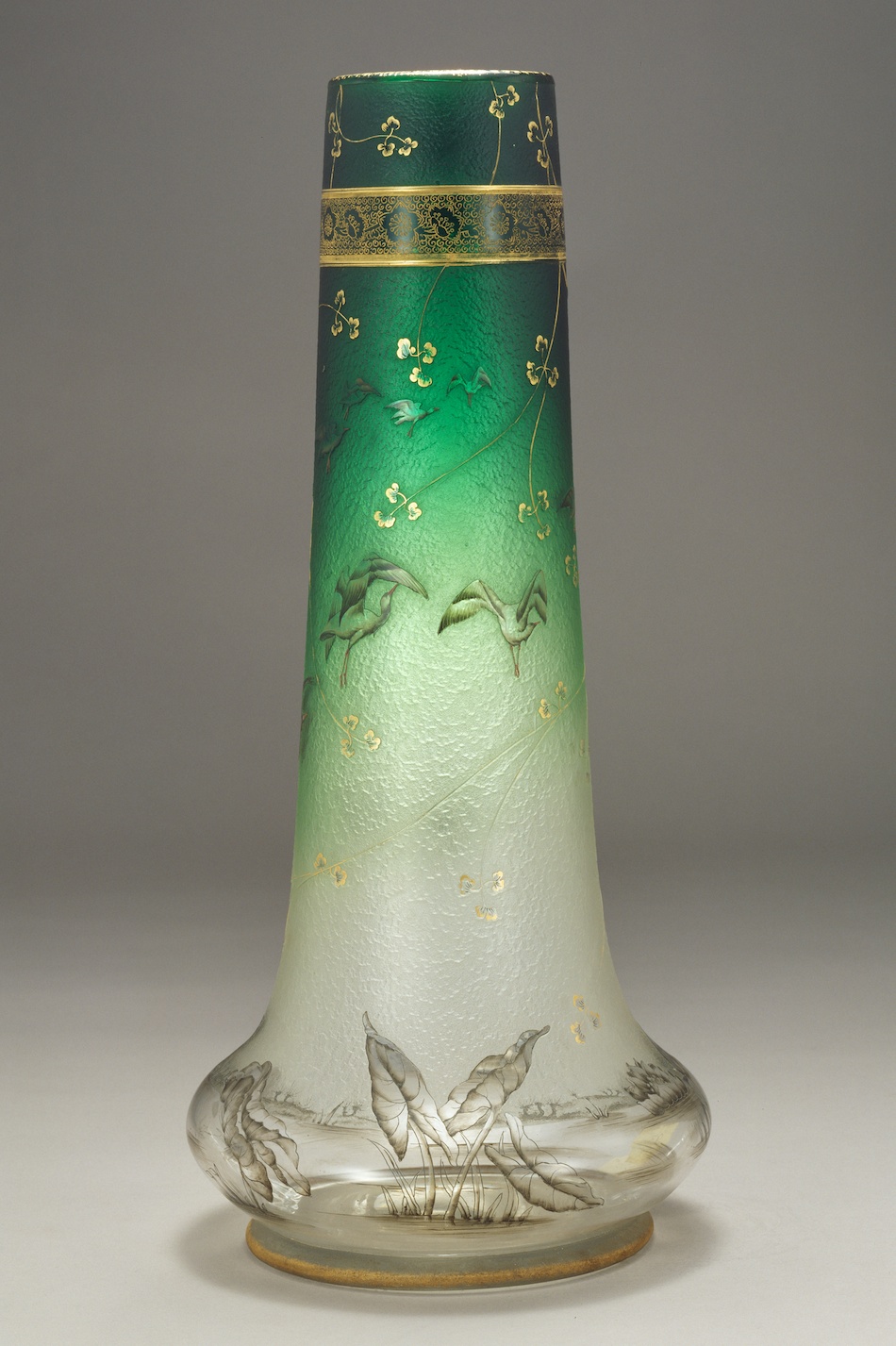 ドーム ナンシー Daum Nancy 蔓草連続文花入 本物保証 ドーム ナンシー