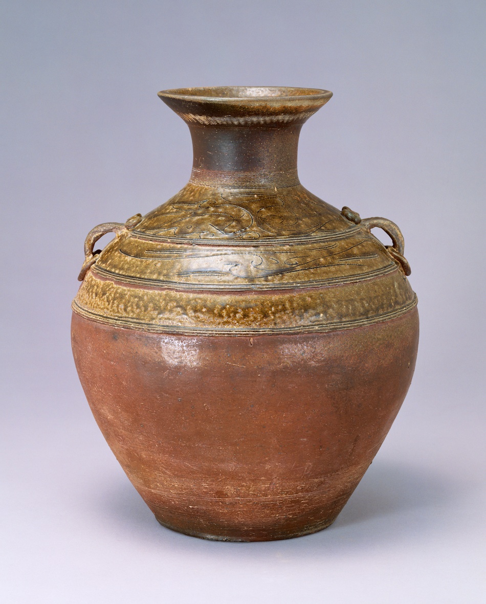 タイ古陶磁 バンチェン土器 アンダーソン土器 彩文土器 蓋壷 C R8636B