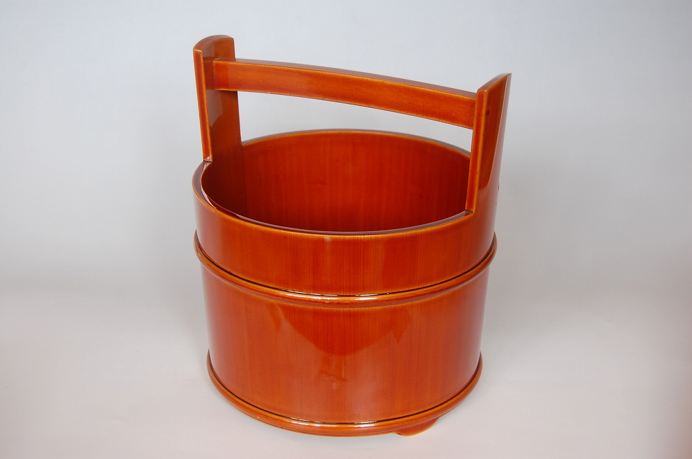 ほぼ未使用 茶道具 飛騨高山 春慶塗 手桶水指（水差・みずさし）天然