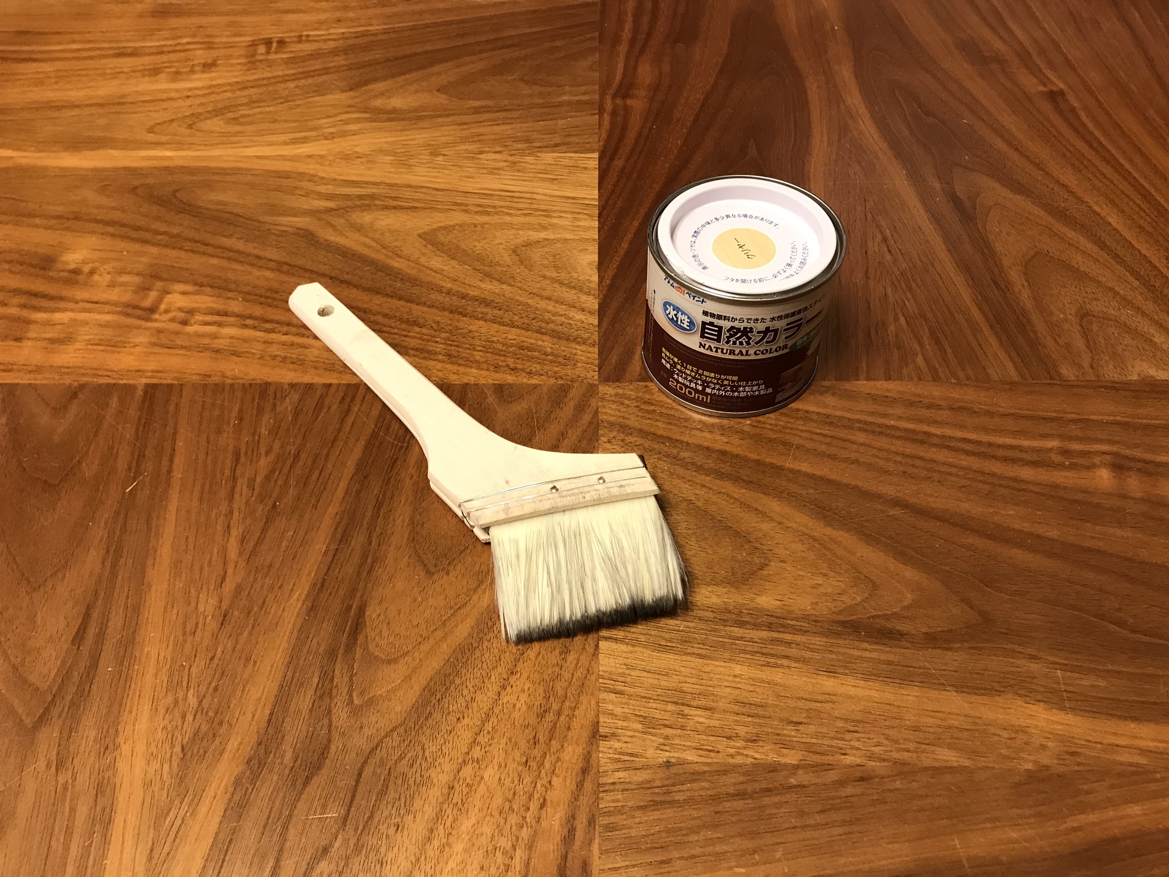 モザイクタイルローテーブル ナチュラル ウォルナット塗装 テーブル