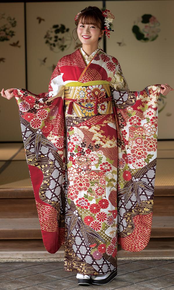 振袖フルセット(8点)・辻ヶ花・花絞り・金通し・高級手縫い・逸品 楽天