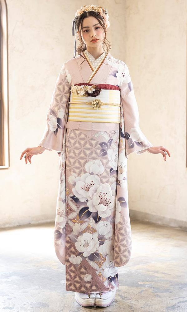 くすみ系ピンク振袖｜振袖大好き 【菊京屋】振袖レンタル 成人式 神戸市