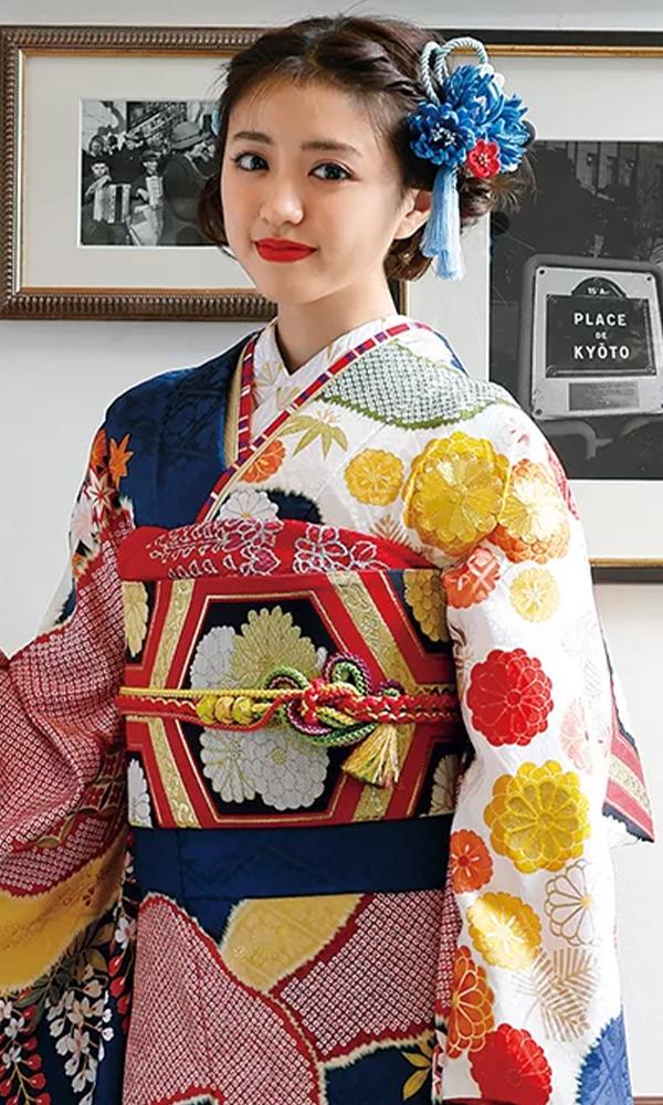 407z32〇総絞り 振袖 金駒刺繍 菊 松竹梅 七宝文〇成人式 結婚