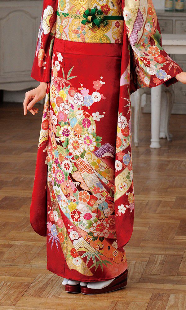 京友禅振袖・赤色・吉祥文様┃伝統古典【菊京屋】