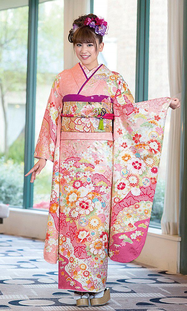 京友禅振袖・桃色・ピンク┃かわいい古典【菊京屋】 【高級 振袖5点