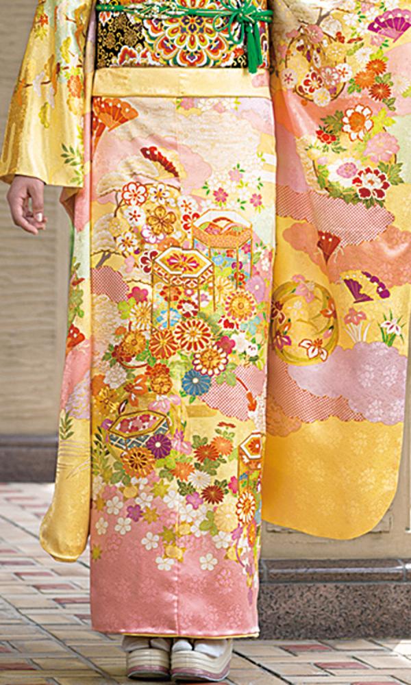 貝合せ・貝桶の文様/黄色┃伝統古典【菊京屋】