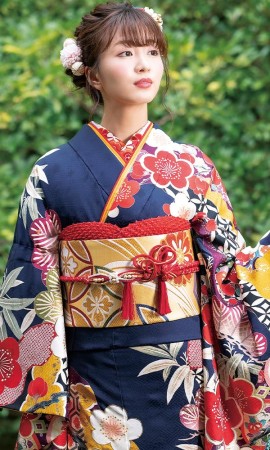 紺の松竹梅振袖┃伝統古典【菊京屋】振袖レンタル