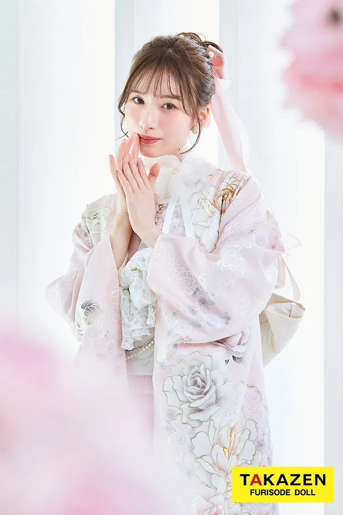 ヘップバーンコスメカラー振袖ネットレンタル ミスティピンク/淡い色