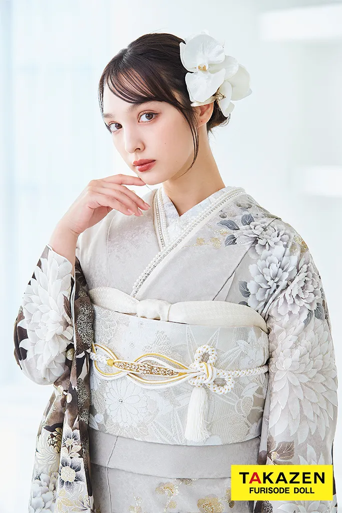 正統派古典 ベージュ/ダスティーカラー 牡丹柄 假屋崎省吾デザイン