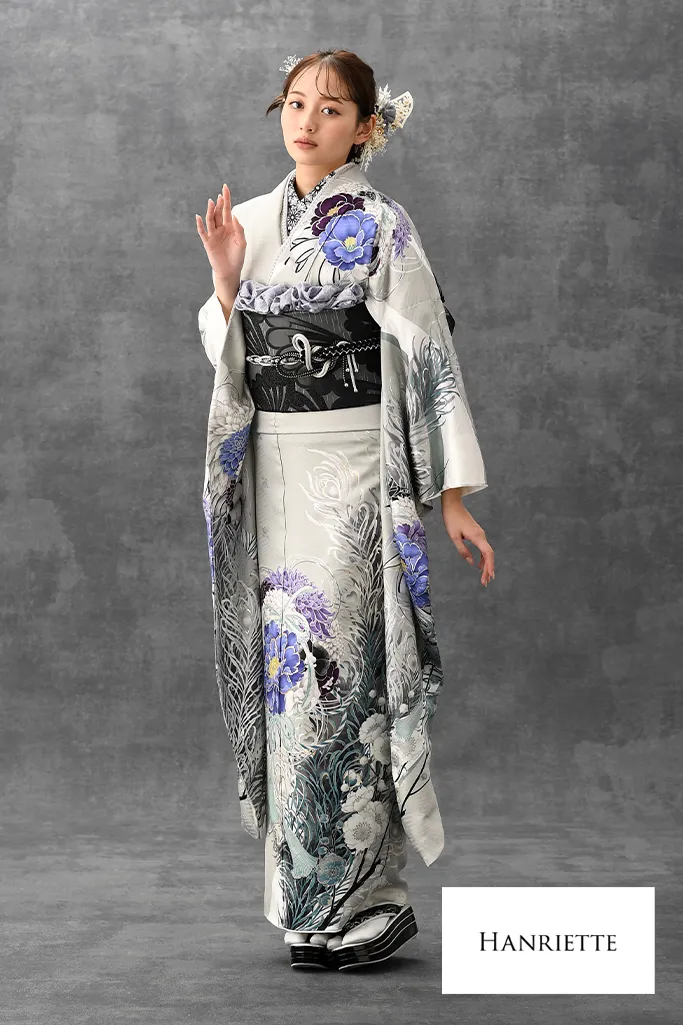 クール系大輪牡丹の振袖フルセット クール系大輪牡丹の振袖フルセット