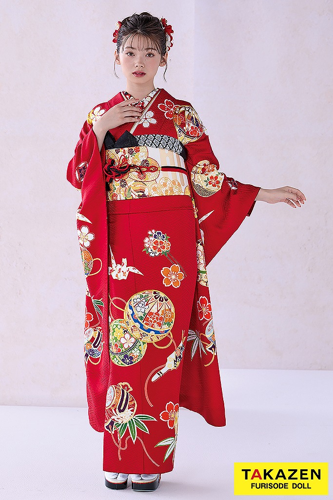 訳ありプチプラ】可愛い！絞り刺繍振袖 長襦袢 袋帯3点セット フル