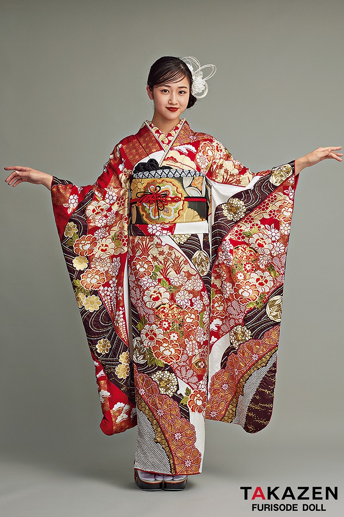 正絹振袖・半衿付き長襦袢・帯・帯揚・帯〆・重衿付き6点セット販売 桜