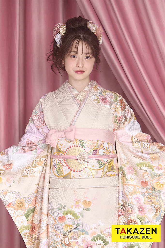 振袖フルセット くすみピンク くすみカラーエレガント 薄ピンク/淡い色