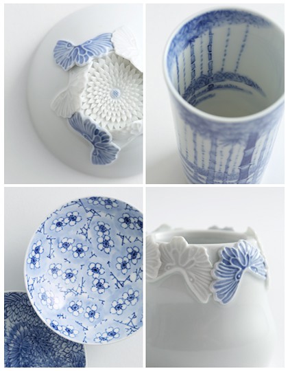 佐世保 平戸三川内焼 白磁鯉図水指（漆塗り蓋付き） 佐世保 平戸三川内