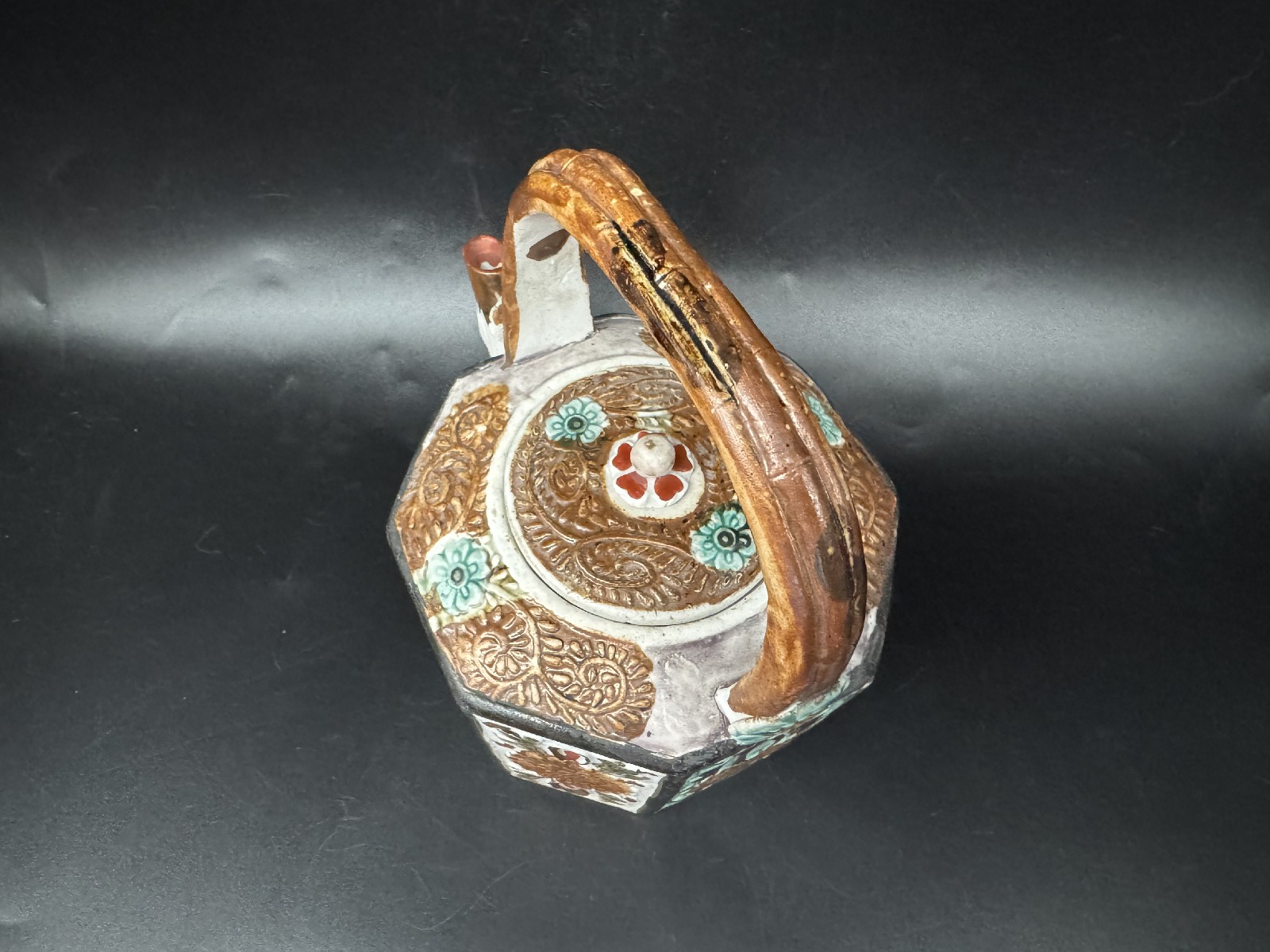 草花文ケンディ水注 アンティーク 草花文ケンディ水注 アンティーク