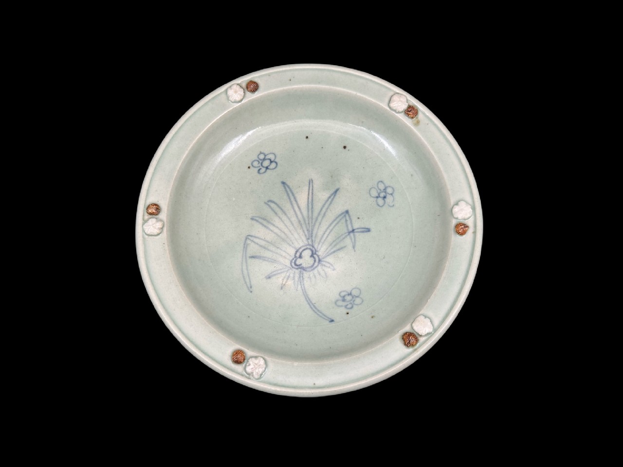 ギャラリー安原 / 初期伊万里 青磁染付 棕櫚文三足大皿