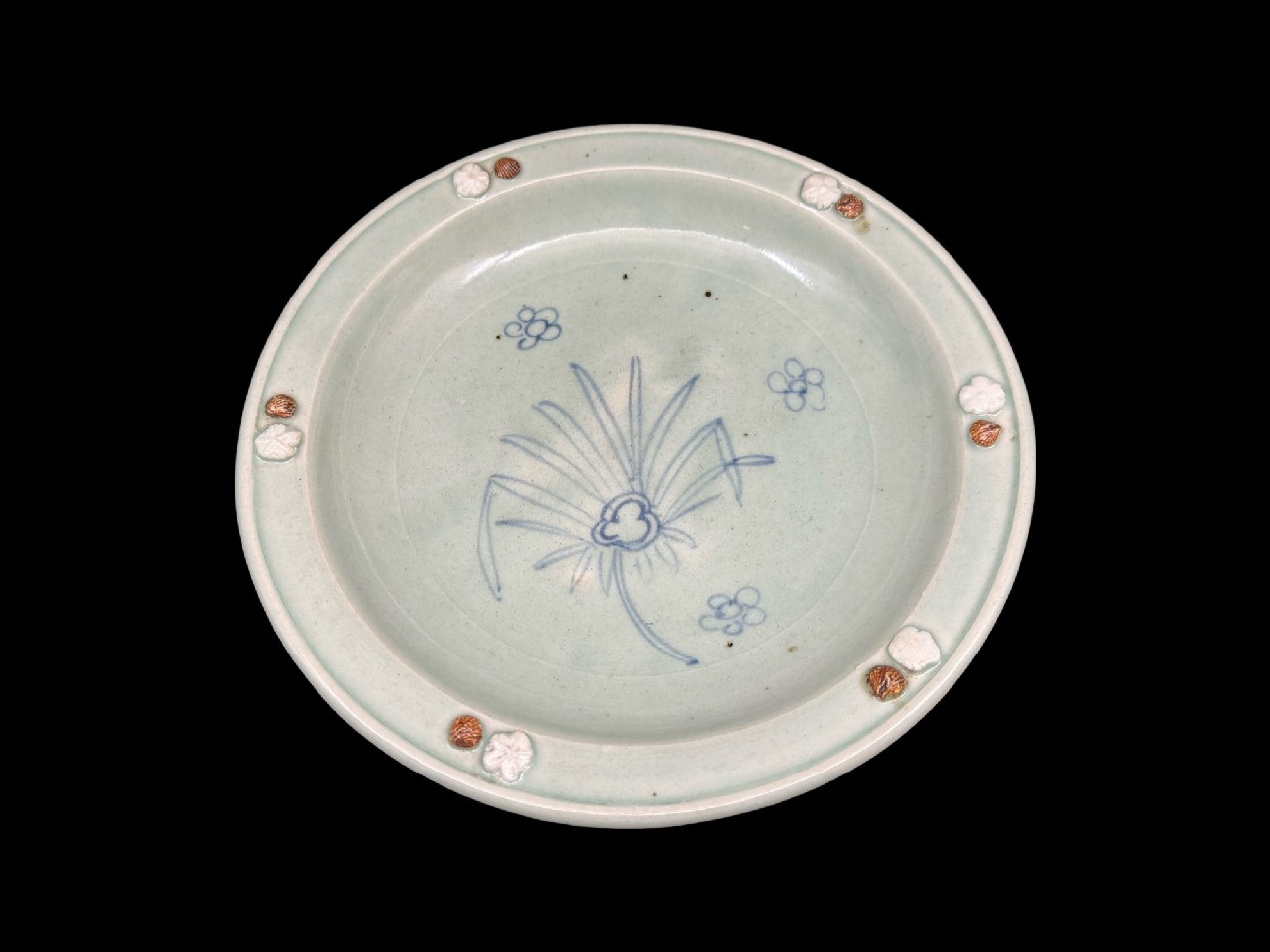 ギャラリー安原 / 初期伊万里 青磁染付 棕櫚文三足大皿