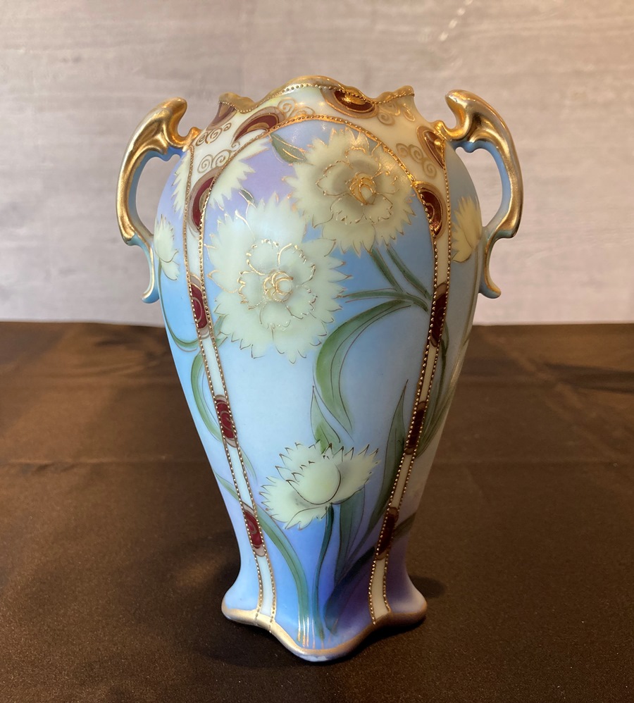 1855 オールドノリタケ 風景画 双耳花瓶 j 【公式通販】