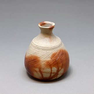 室町時代 極上 古備前 被焼 拉口緋襷自然釉 船徳利 蕪