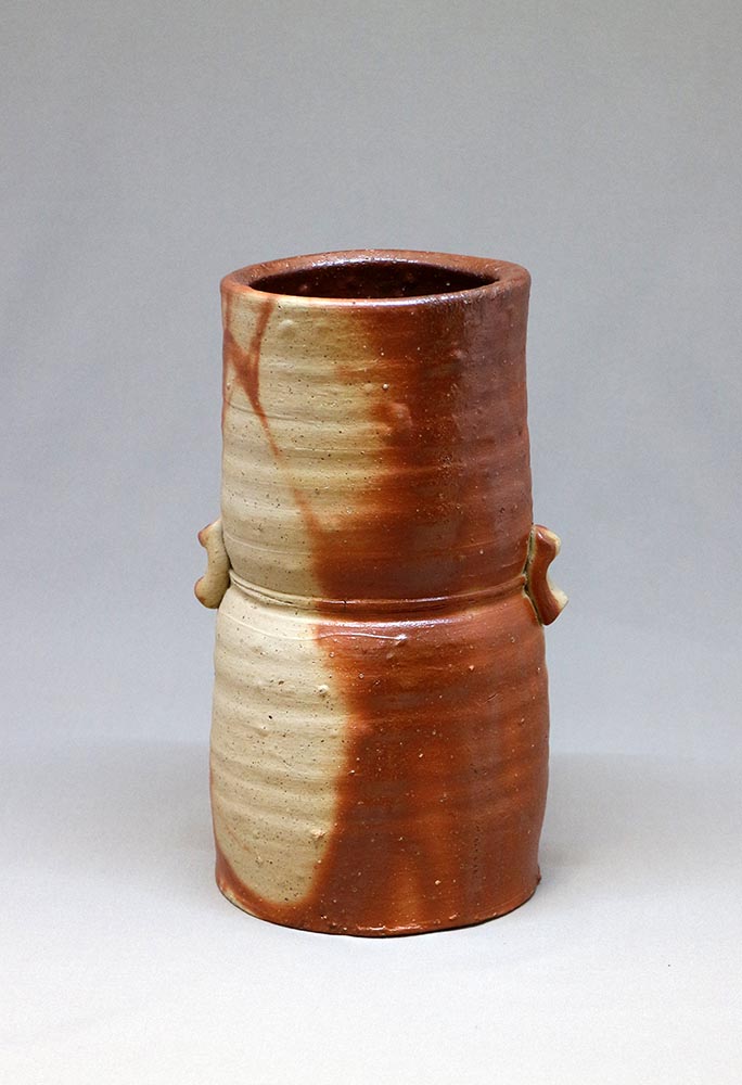 岡山県重要無形文化財 藤原建 備前焼 一輪花入 共箱共布 花瓶