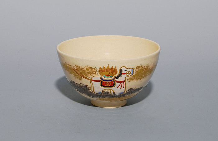 色絵金銀彩 福馬茶碗 真葛窯 宮川香斎造 | 古美術ささき