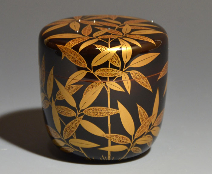 笹蒔絵 中棗 川端近左(作) 即中斎宗匠在判、箱書 | 古美術ささき