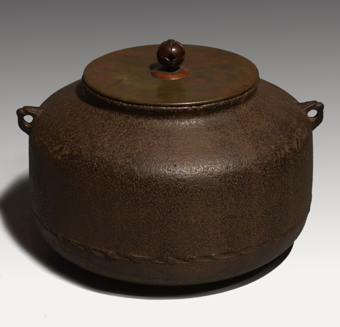 座阿弥陀堂釜 七代 浄玄(宝暦年代)作 十三代 浄長極め書き | 古美術ささき